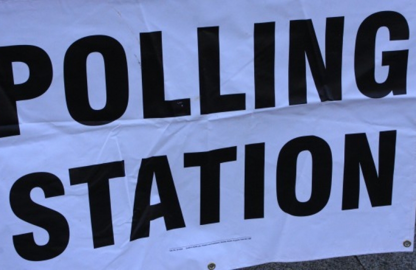 Polling station sign