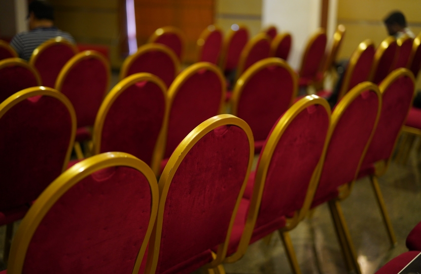 Hall with empty chairs