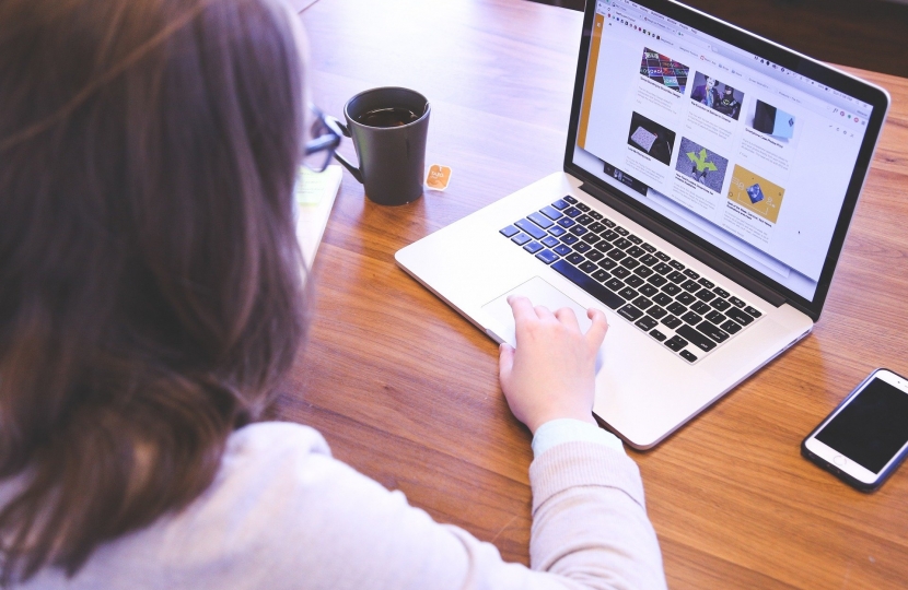 Female student on laptop