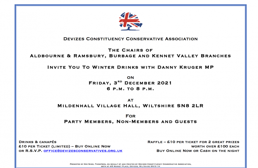 Invitation to Winter Drinks December 2021