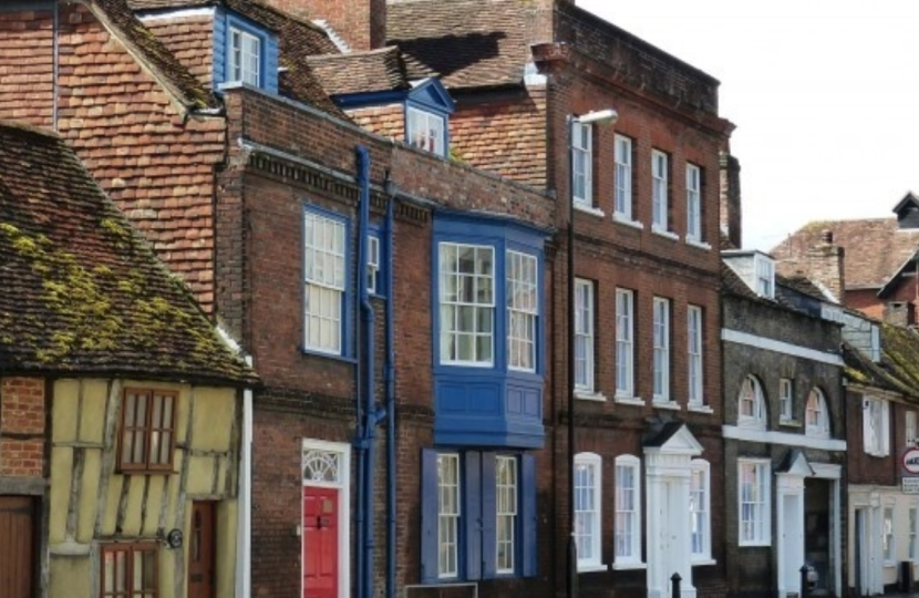 Front of English old houses