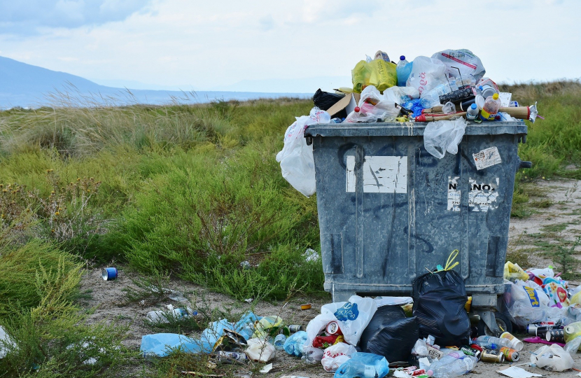 Waste in rural scene