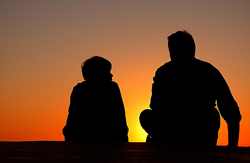 Parent and child silhouette