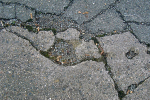 Damaged road asphalt