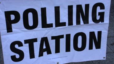 Polling station sign