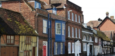 Front of English old houses